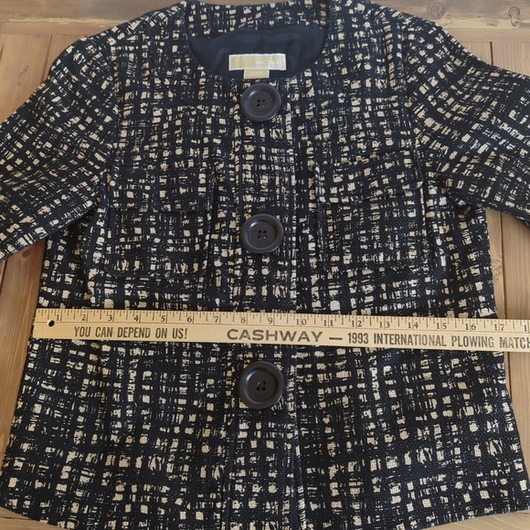 Michael Kors Textured Tweed Blazer 3/4 Sleeves - Picture 8 of 13